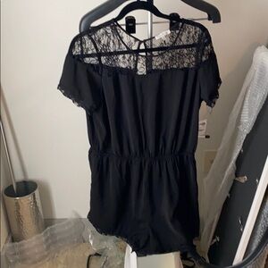 NWT Charlotte Russe romper with lace detail size L